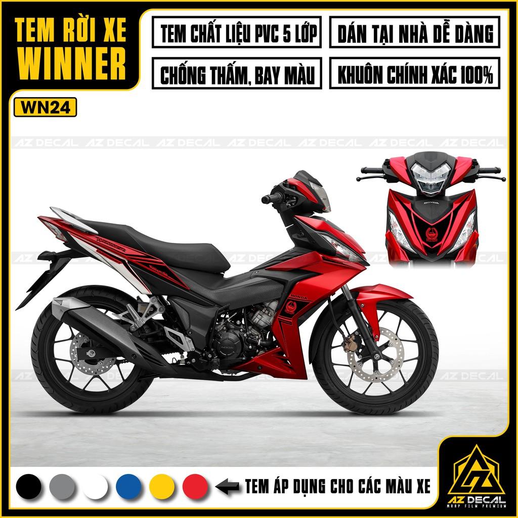 Tem Rời Dán Xe Winner V1 / 150 Mẫu 6SPeed | WN24 | Decal Chế Xe Máy Chất Liệu PVC Cao Cấp - Xanh Trắng