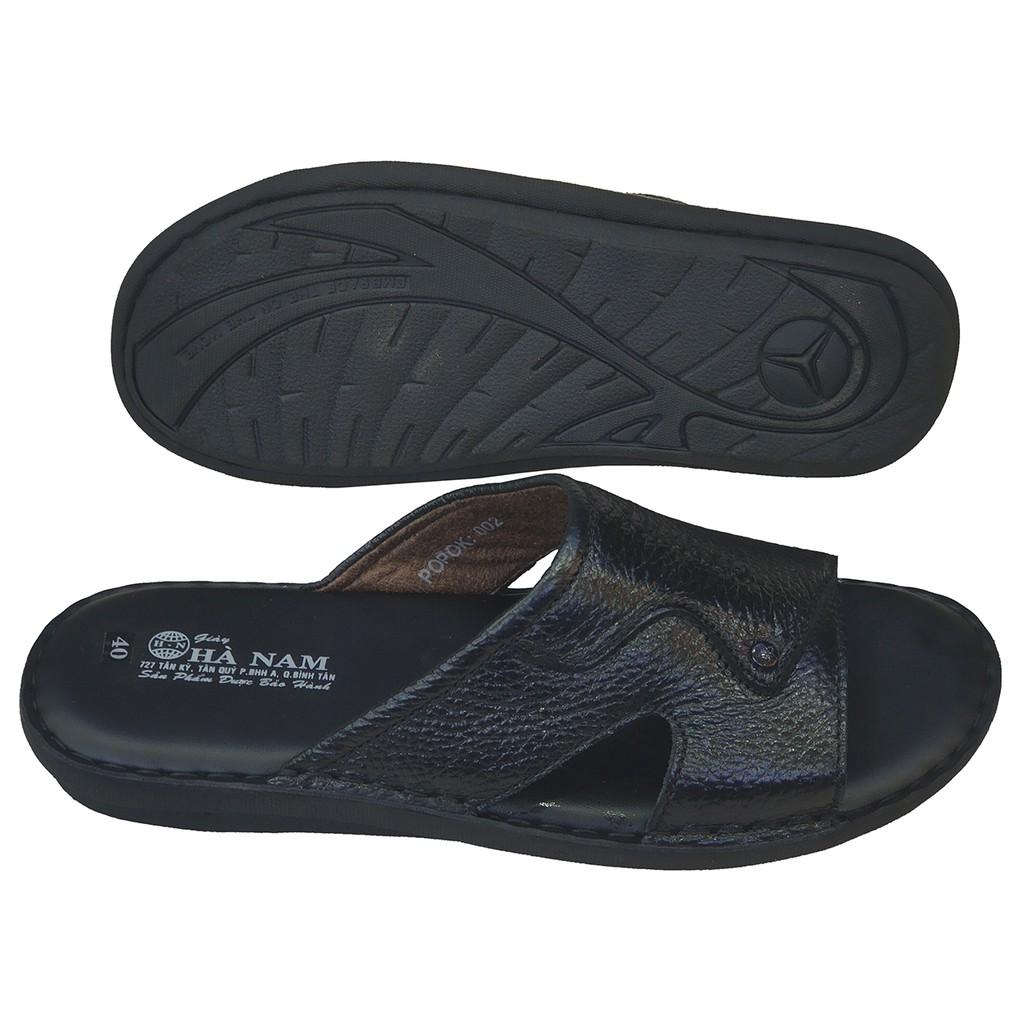 Dép Nam Quai Ngang TiTi ĐÔ Da Bò Thật Cao Cấp DNA2122a