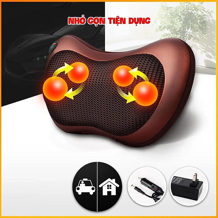 Gối massage hồng ngoại 8 bi 2 chiều cao cấp, gối mát xa cổ vai gáy chính hãng công nghệ Nhật Bản - Hàng Chính hãng dododios