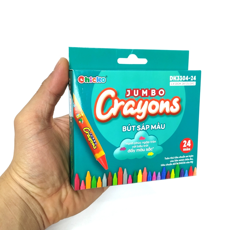 Bút Sáp Màu Chicko Jumbo Crayons - 24 Màu - DK3304-24