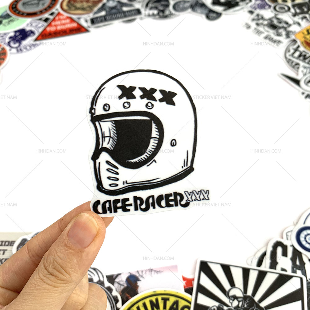 Bộ 20 Sticker Cafe Racer Hình Dán Chống Nước Decal Chất Lượng Cao Trang Trí Va Ly Du Lịch Xe Đạp Xe Máy Xe Điện Motor Laptop Nón Bảo Hiểm Máy Tính Học Sinh Tủ Quần Áo Nắp Lưng Điện Thoại