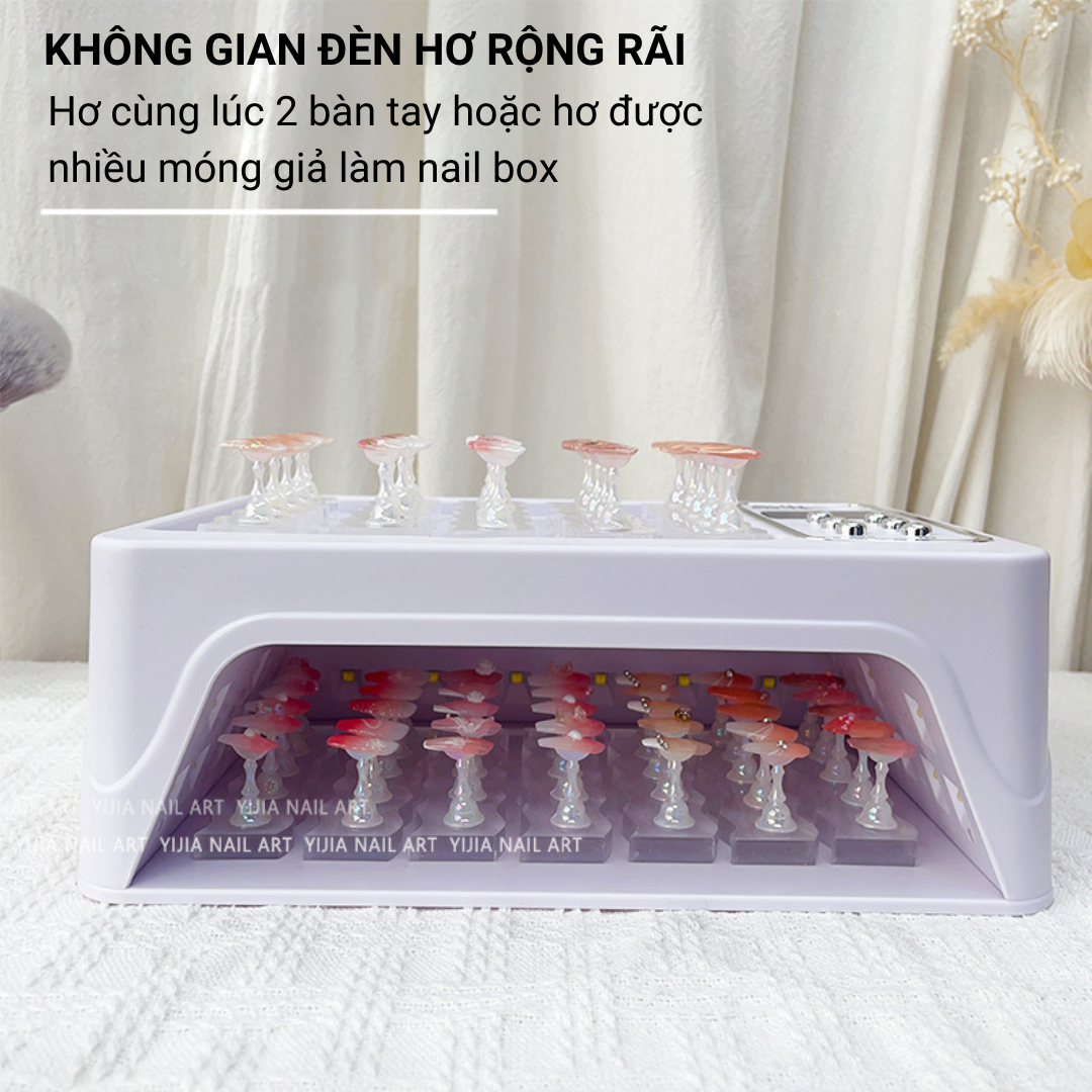 Máy Hơ Nail SUN T9, 78 Bóng LED/UV 96W, Máy Hơ Gel, Máy Hơ Móng Tay, Đèn Hơ Móng Khoang Rộng, Có Bệ Tì Tay