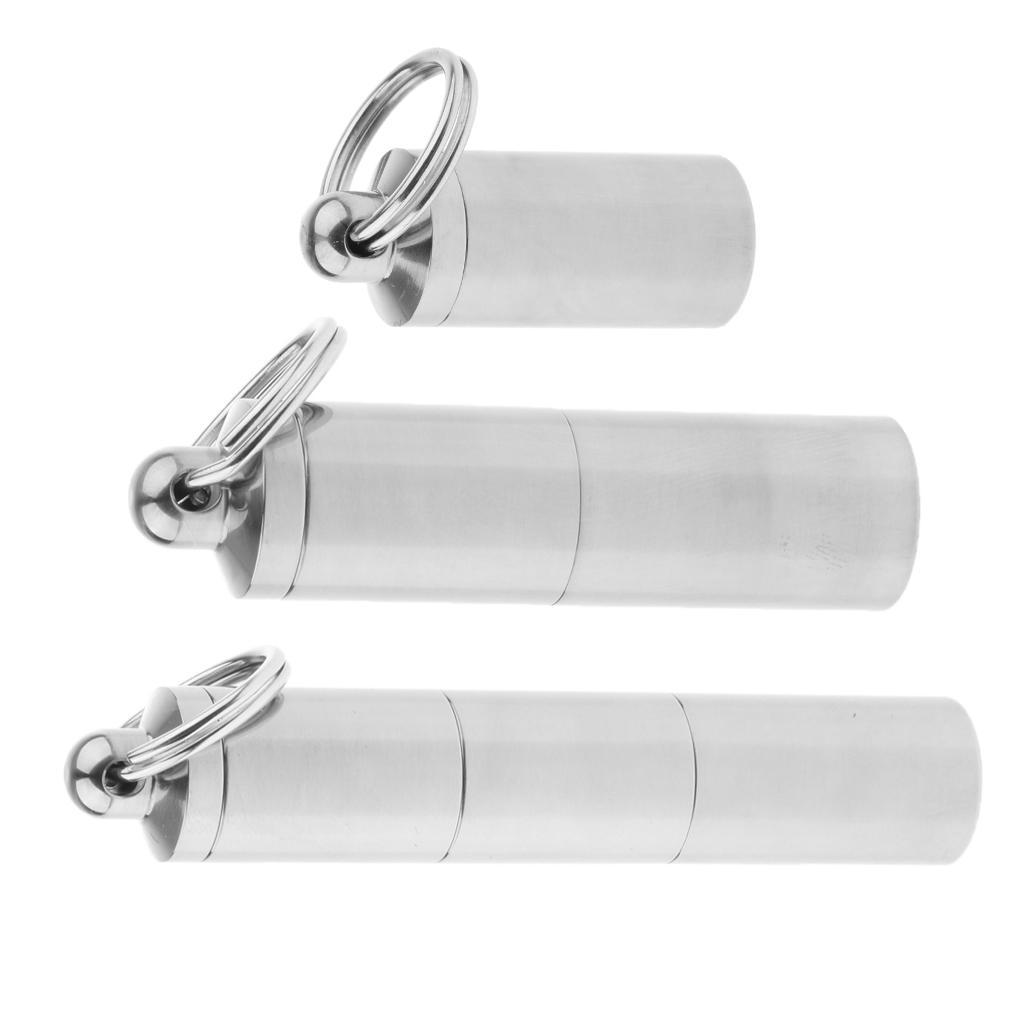 Waterproof Titanium Pocket Pill Box Capsule Tablet Bottle Holder Organizer Case Outdoor Travel