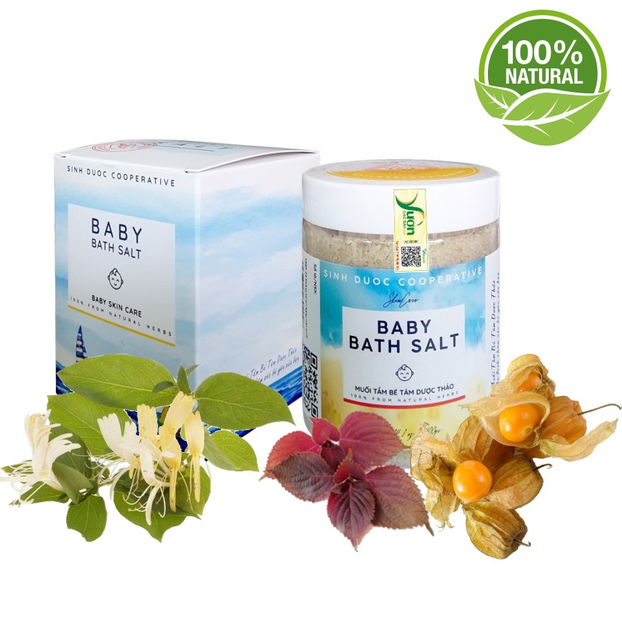 Muối tắm bé Tâm Dược Thảo (Hộp 400g) 100% tự nhiên + Tặng kèm 01 Xà bông thảo dược