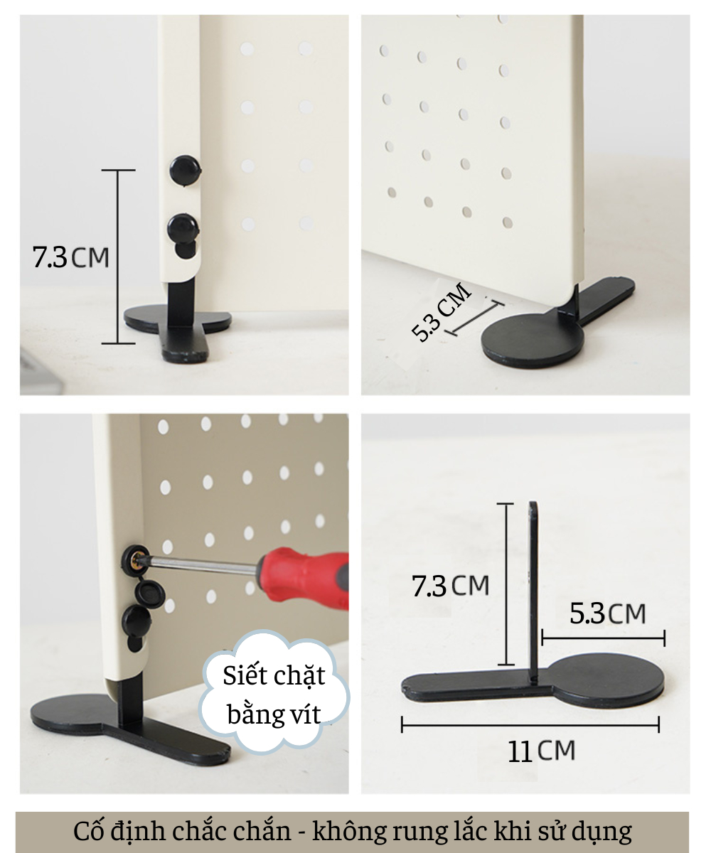 Bảng lỗ Pegboard Dola Home cao cấp dạng chân đứng để bàn để dụng cụ làm việc, tai nghe, mô hình, bàn phím, laptop