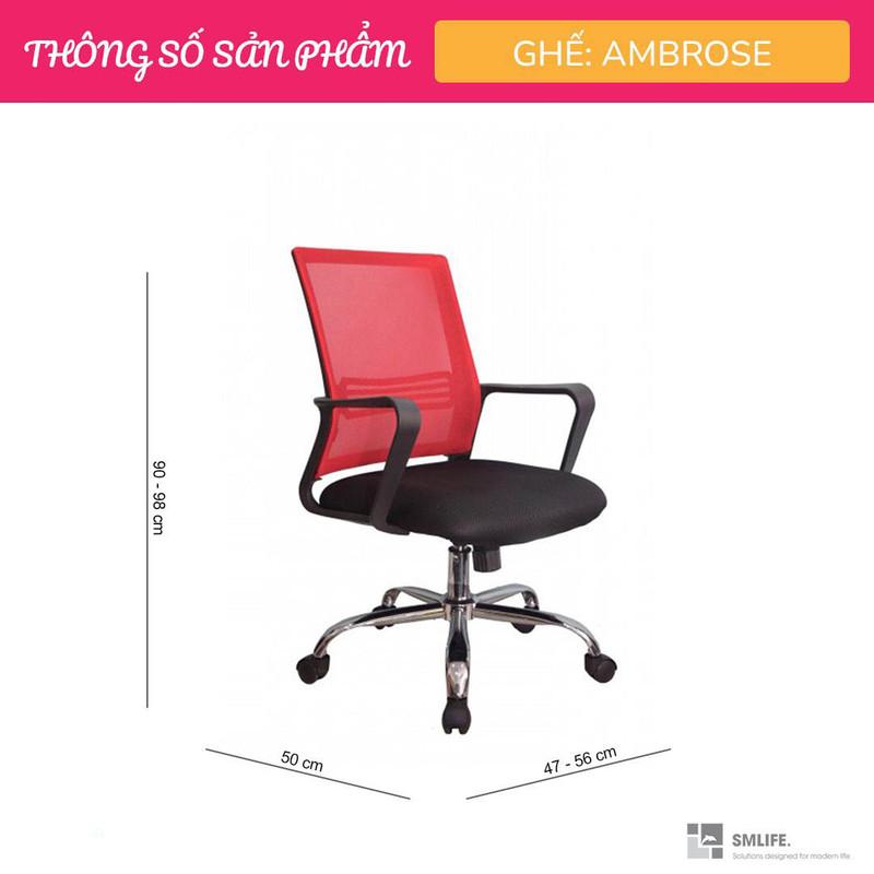 Ghế xoay văn phòng lưng trung bọc lưới SMLIFE Ambrose