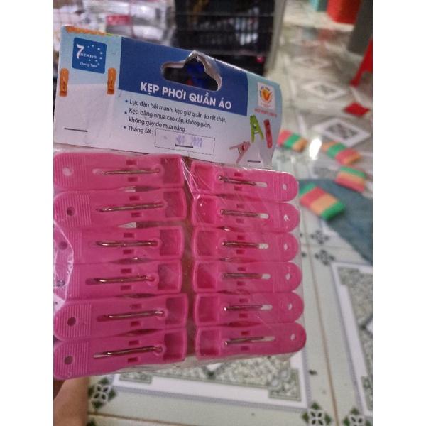Vỉ 12 kẹp phơi quần áo nhựa
