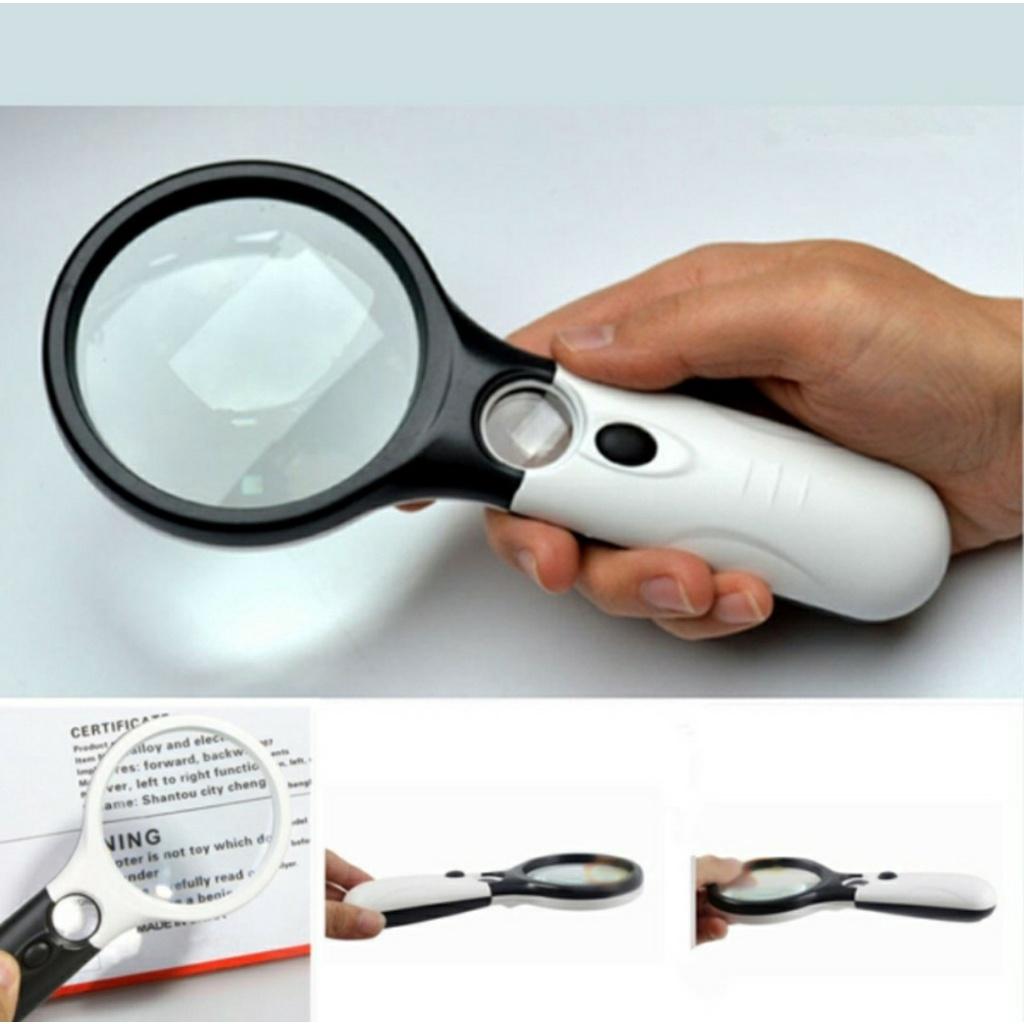 Kính Lúp Cầm Tay Có Đèn Led Magnifier Siêu Sáng Zoom Loại Tốt Nhất x10,x20 Lần.