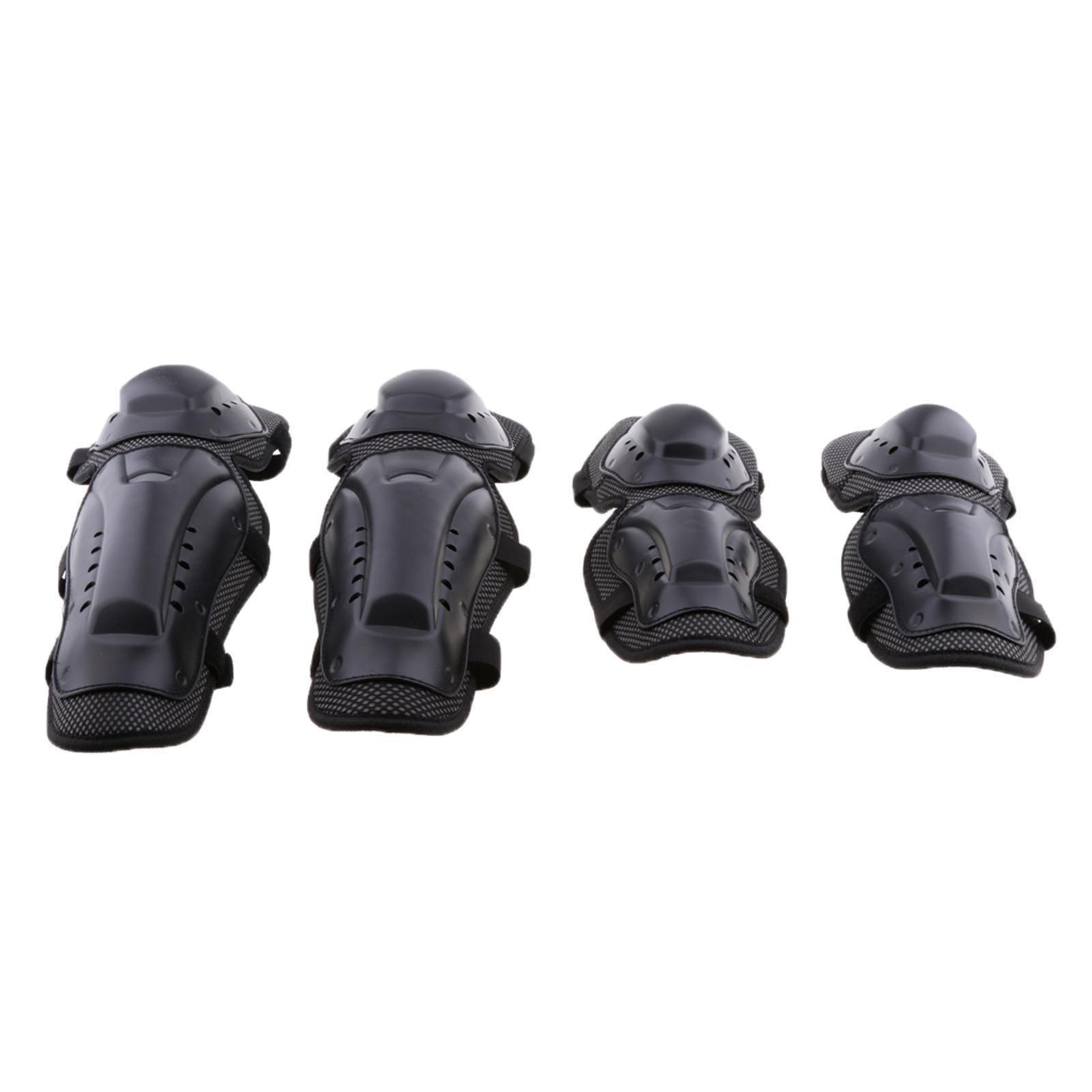 2X 1 Set Motorcycle Cycling Elbow and Knee Pads Protector  Black