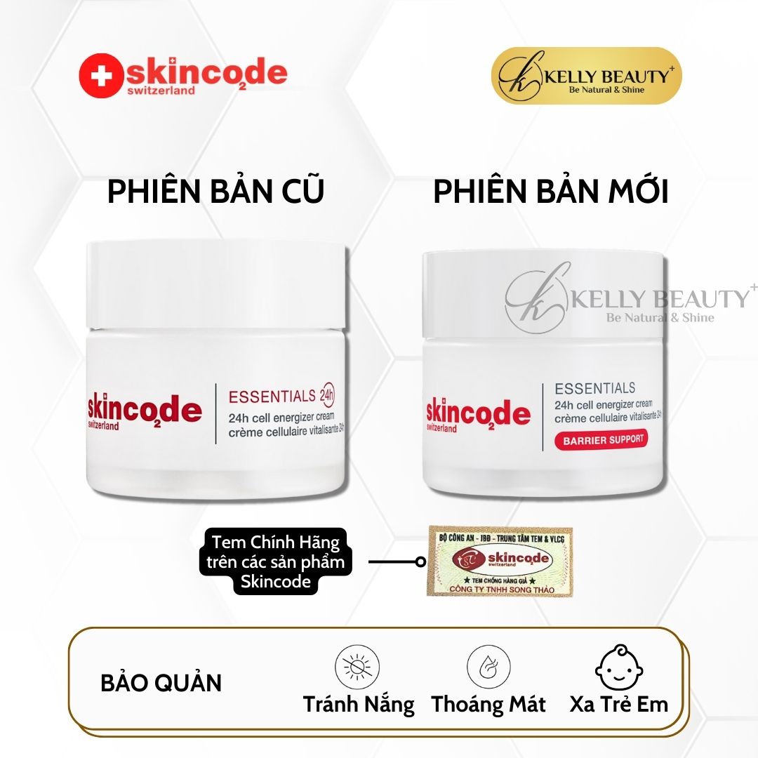 Kem Dưỡng Ẩm Trẻ Hóa Da Skincode Essentials 24h Cell Energizer Cream | Kelly Beauty