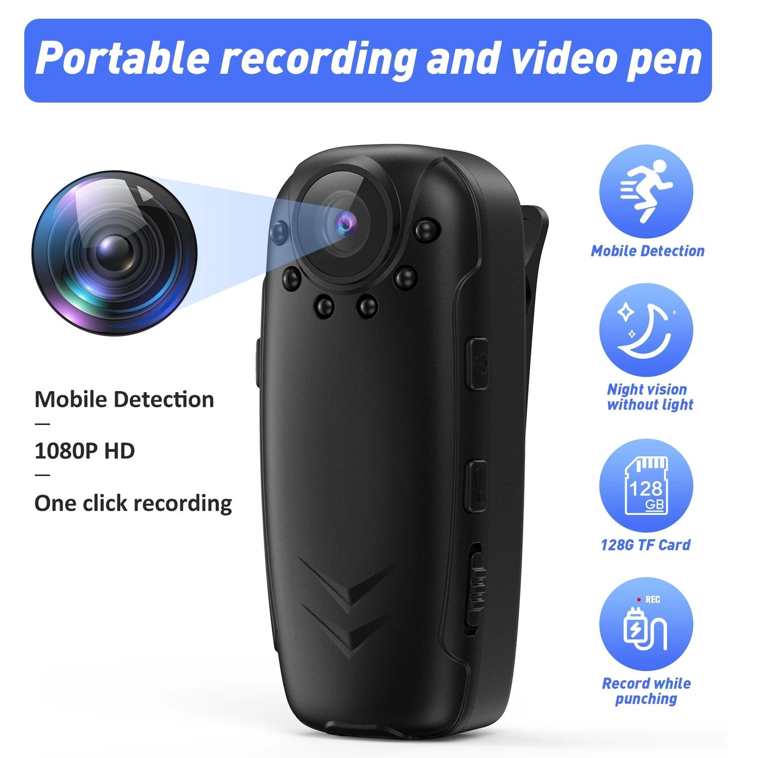 Máy ảnh hành động Mini HD COMBABLE COMBEBABLE CAM 1080P Tầm nhìn ban đêm Video Video Ghi lại Sport DV clip cảnh sát máy quay nhỏ