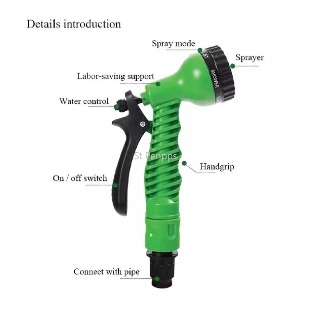 Bộ vòi phun nước co giãn điều chỉnh chiều dài 10-30m Vòi nước rửa xe tưới cây đa năng dài 30m