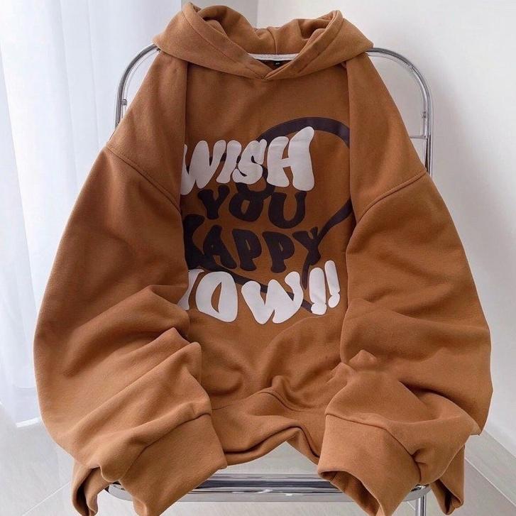 Áo hoodie nỉ bông WISH NOW unisex nam nữ (Ảnh thật/Có sẵn)