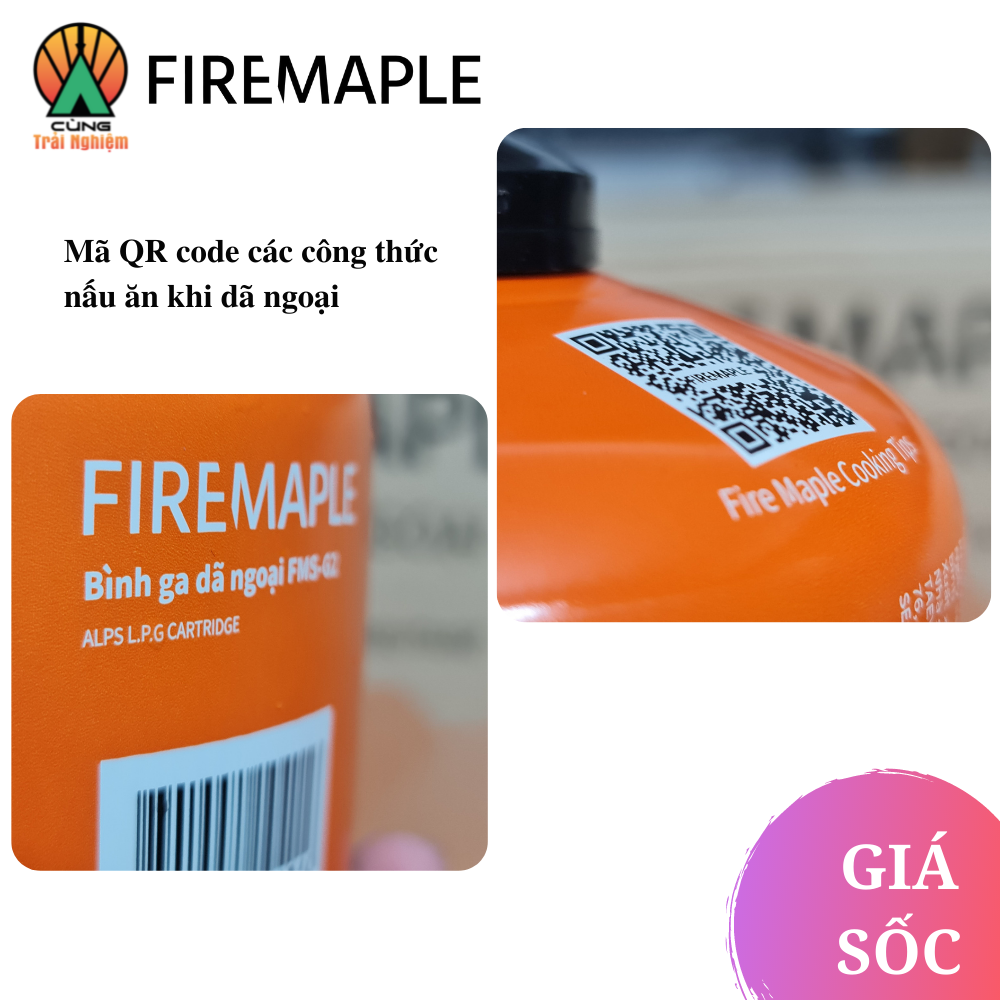 Lon Gas Du Lịch Chuyên Dụng Dã Ngoại Fire Maple FMS-G2 520ml Cho Hoạt Động Nấu Ăn Ngoài Trời