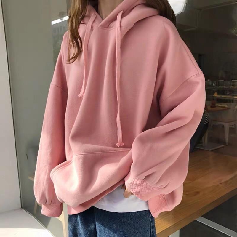 Áo Hoodie trơn dày dặn dáng suông phù hợp cả nam nữ