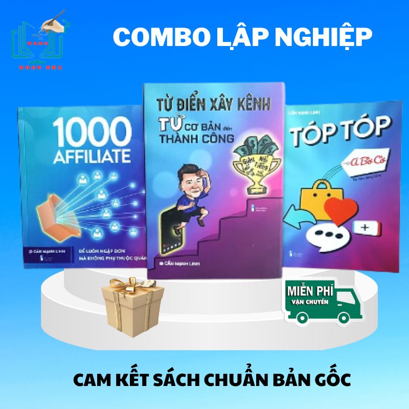 Sách COMBO LẬP NGHIỆP 1000 Affiliate và Từ điển Xây Kênh Tiktok tác giả Cấn Mạnh Linh