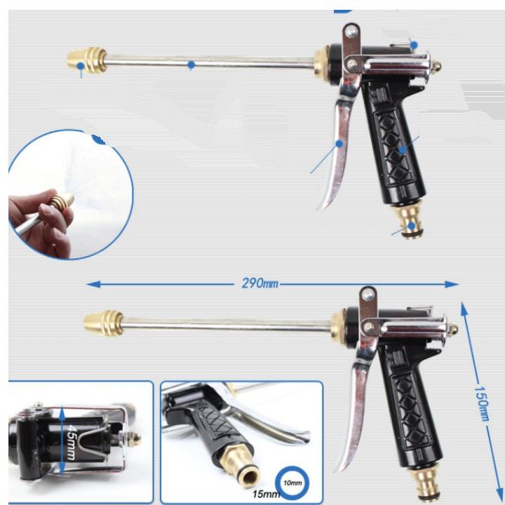 Bộ vòi xịt nước tưới cây đa năng 8 chế độ kèm dây tưới dạng lò xo co dãn 318814 loại 10m