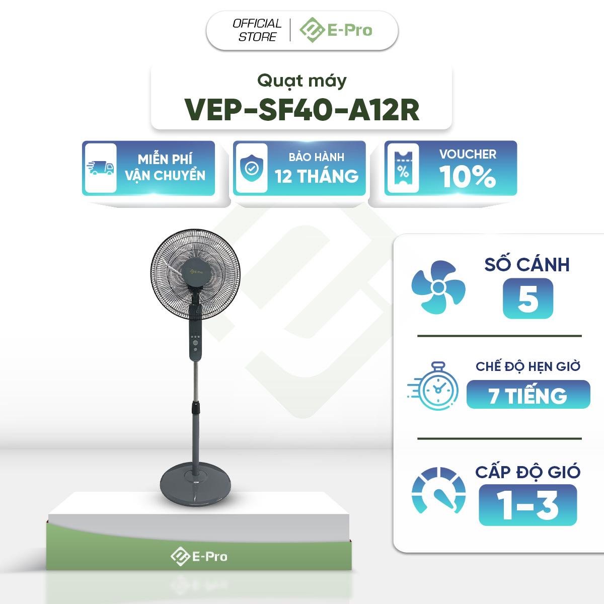 [Hàng chính hãng] Quạt đứng VEP-SF40-A12R - 3 chế độ gió - Hẹn giờ 7 tiếng - Điều khiển từ xa