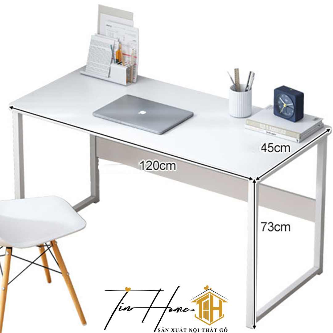Bàn làm việc gỗ, chân sắt dùng cho văn phòng, học bài, để máy tính chắc chắn BH-014