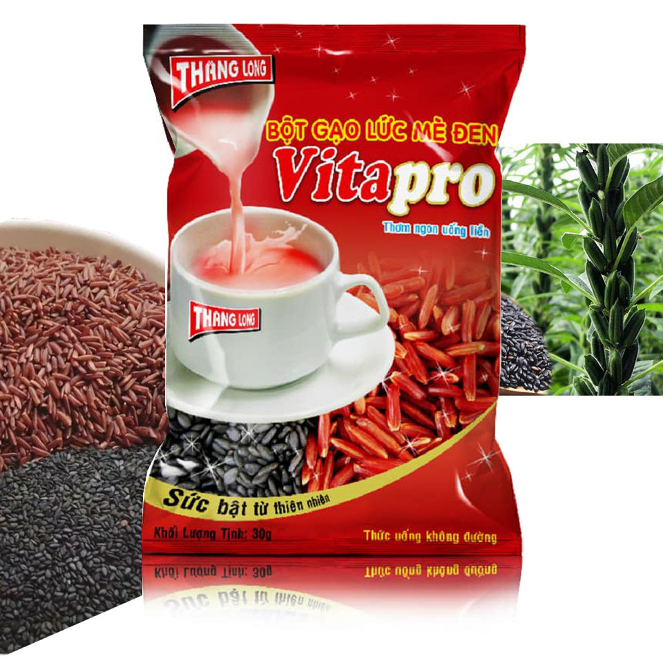 Bột Gạo Lức Mè Đen Vitapro 300gr, Thơm Ngon Uống Liền – Hàng Chính Hãng