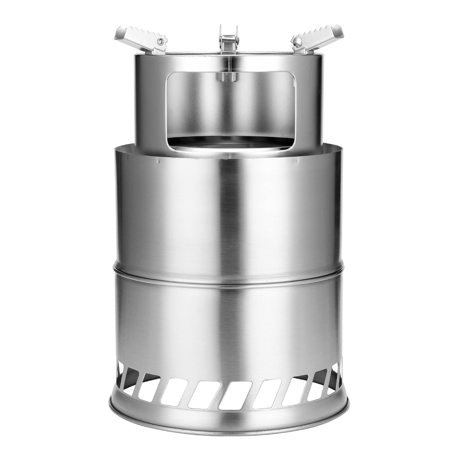 Outdoor Camping Furnace End Deconstructable Stoves Portable Picnic Barbecue Stoves Windproof Cooking Stainless Steel