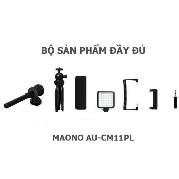 Maono AU-CM11PL – Bộ thiết bị Vlog cho điện thoại bao gồm mic thu âm và đèn LED - Hàng chính hãng