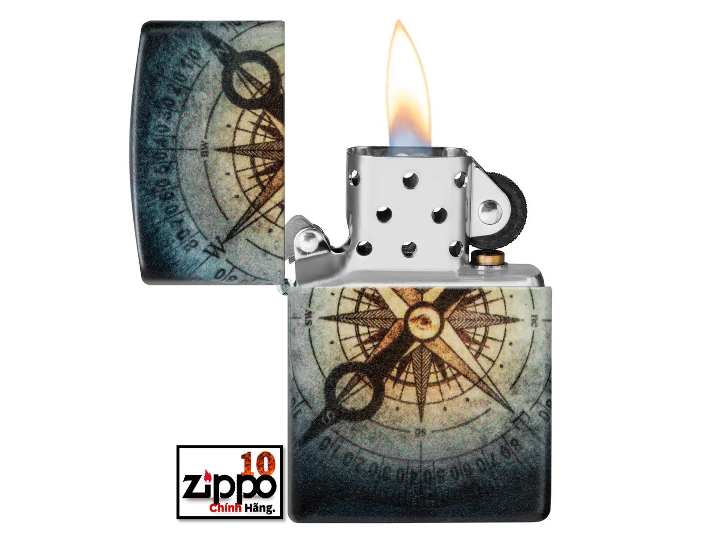Bật lửa Zippo 48562 Compass Ghost Design(Dạ Quang) - Chính hãng 100%