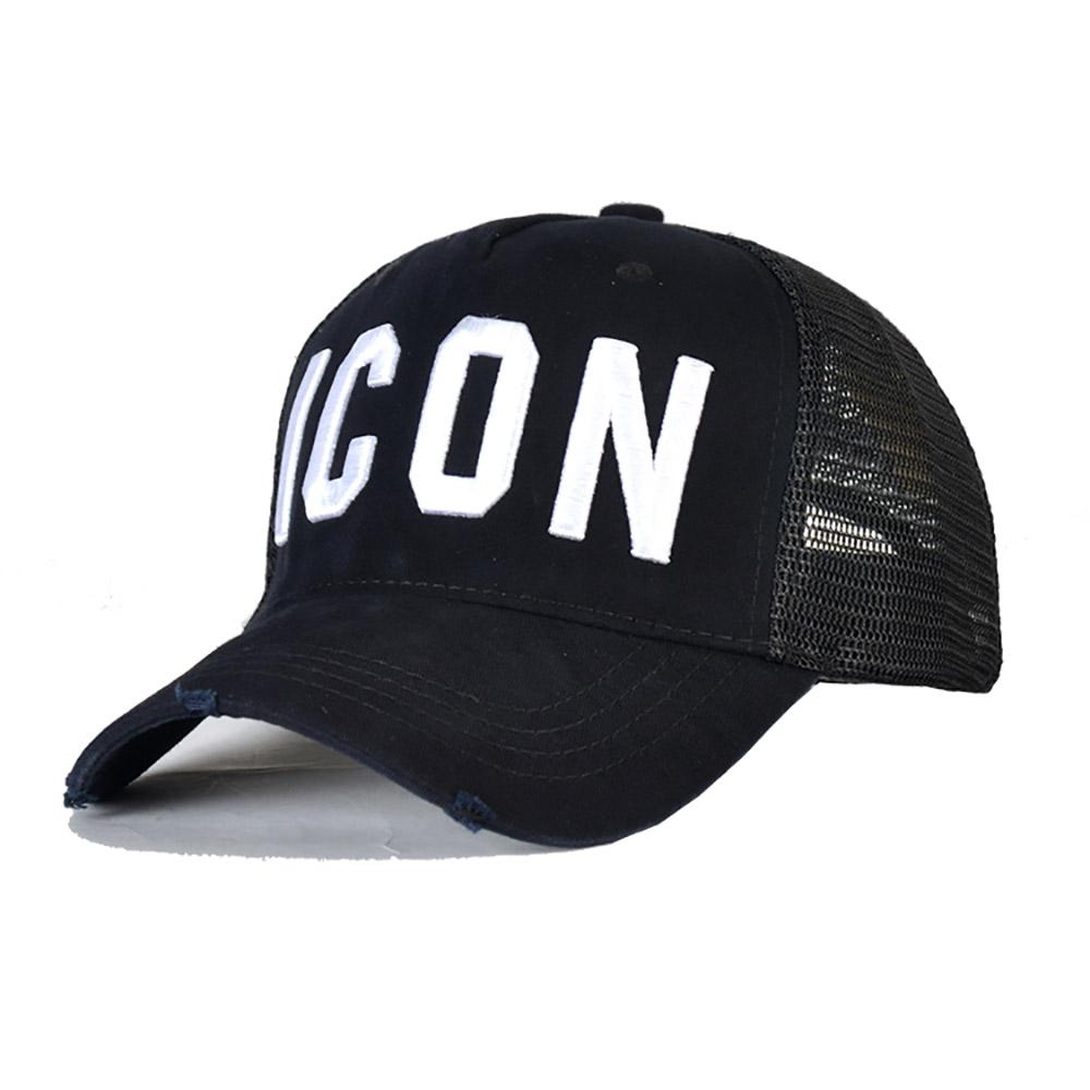 DSQICOND2 DSQ Lưới Mùa Hè Nón Lưỡi Trai Nam Nữ Thêu Biểu Tượng Chữ Bố Nón Hip Hop Trucker Cap Hombre Gorras casquette - Blue