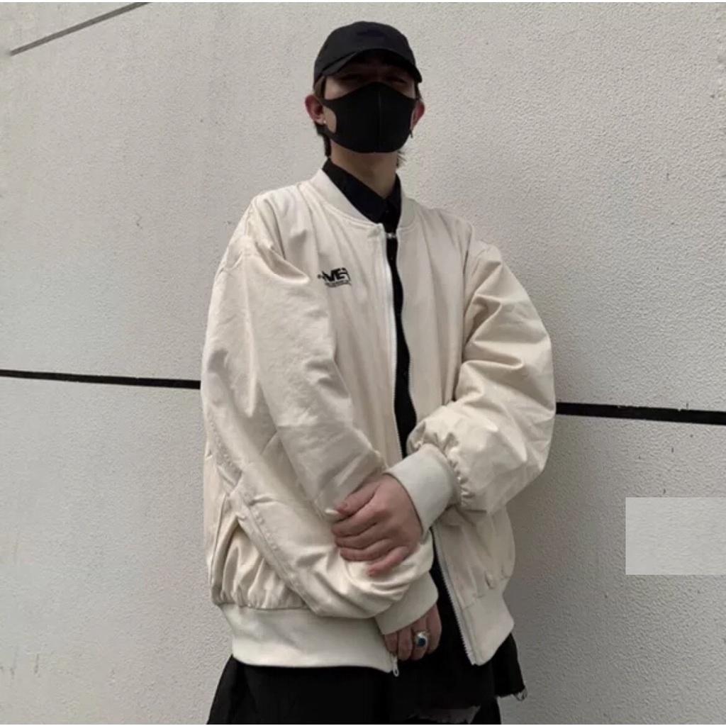 Áo Khoác Bomber Jacket Kaki Nhung Lì Mịn Mền 2 Lớp Print FM Unisex Form Rộng Nam Nữ Phong Cách Hàn Quốc Ulzzang KUN