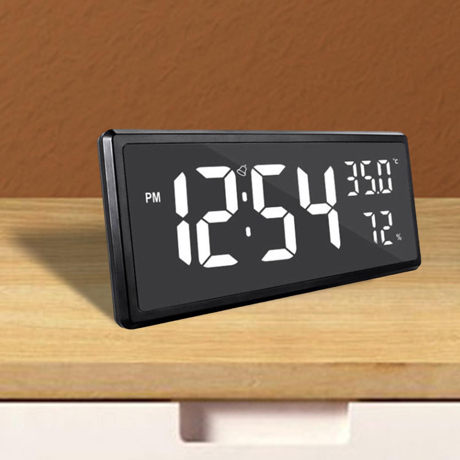 2x Modern Digital Alarm Clock LED Electronic Clock Calendar for Bedroom