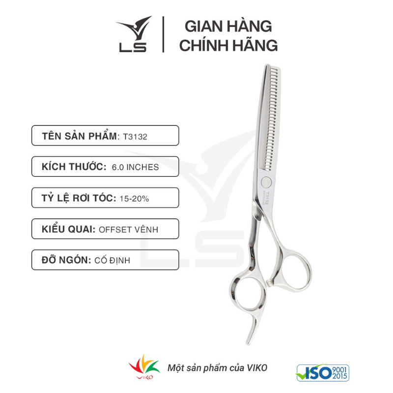 Kéo tỉa tóc LS rơi 15-20% quai offset vênh đỡ ngón cố định T3132