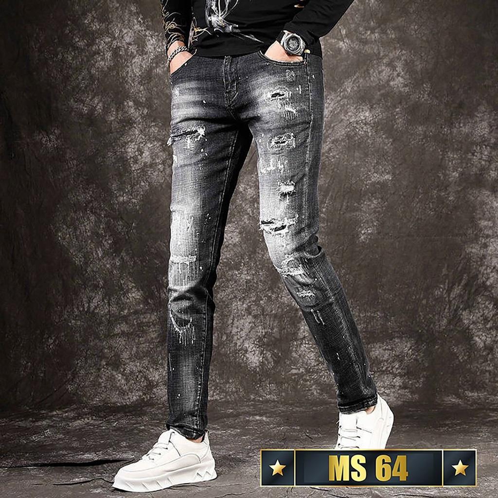 quần jean nam dài đen rách thêu logo cao cấp đẹp mẫu mới nhất giá cực tốt KAYSTORE