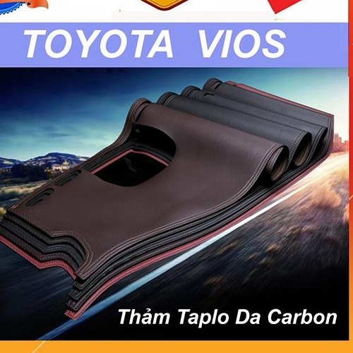 Hình ảnh Thảm taplo da carbon cho xe Toyota Vios 2019- 2021 cao cấp
