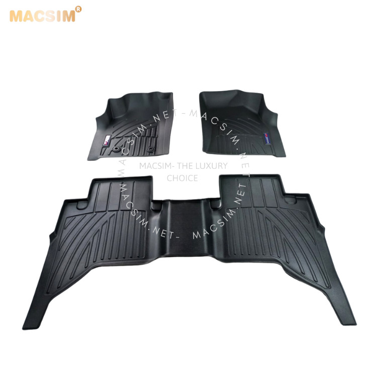 Thảm lót sàn xe ô tô Toyota Hilux 2008-2014 Nhãn hiệu Macsim chất liệu nhựa TPV cao cấp màu đen