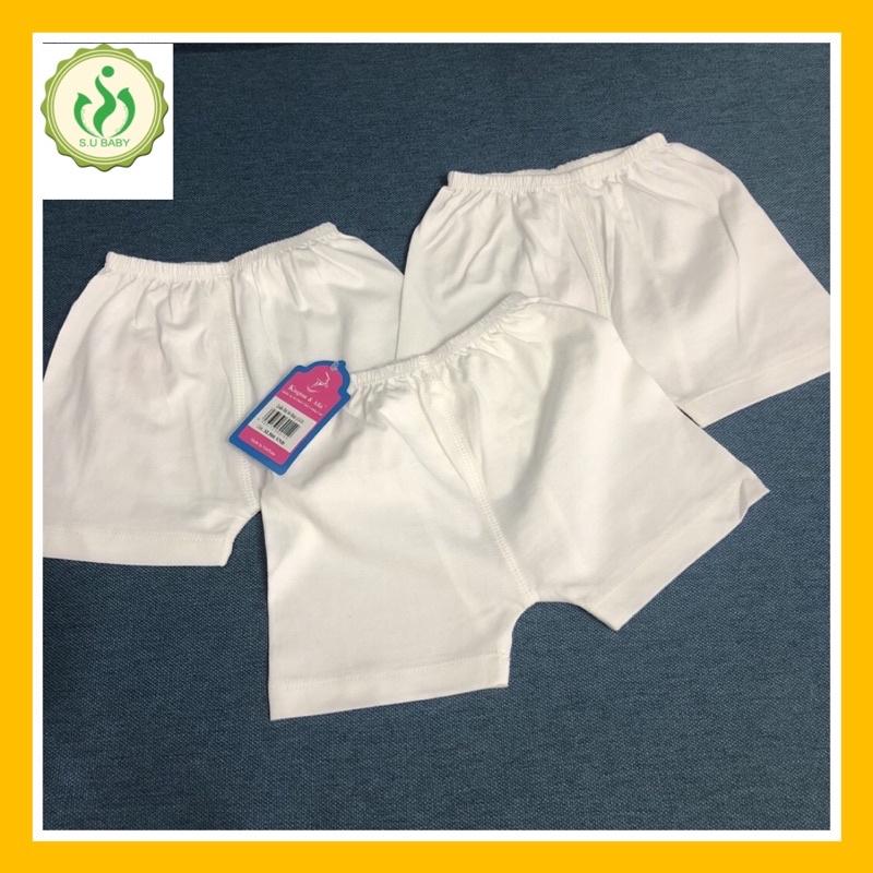 Quần đùi trắng cotton cho bé sơ sinh