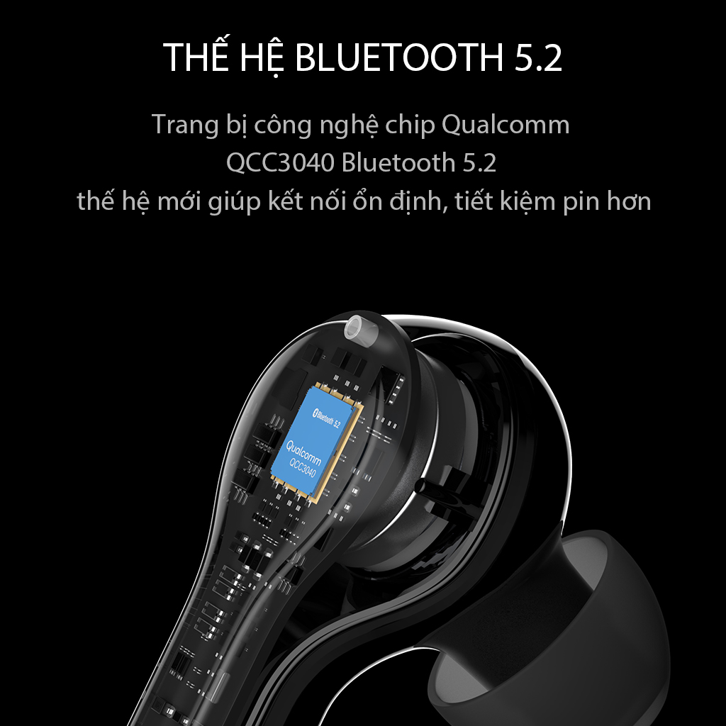 Tai Nghe Bluetooth VIVAN Liberty T210NC Cảm Ứng Chống Ồn Playtime Đến 30H - Hàng chính hãng