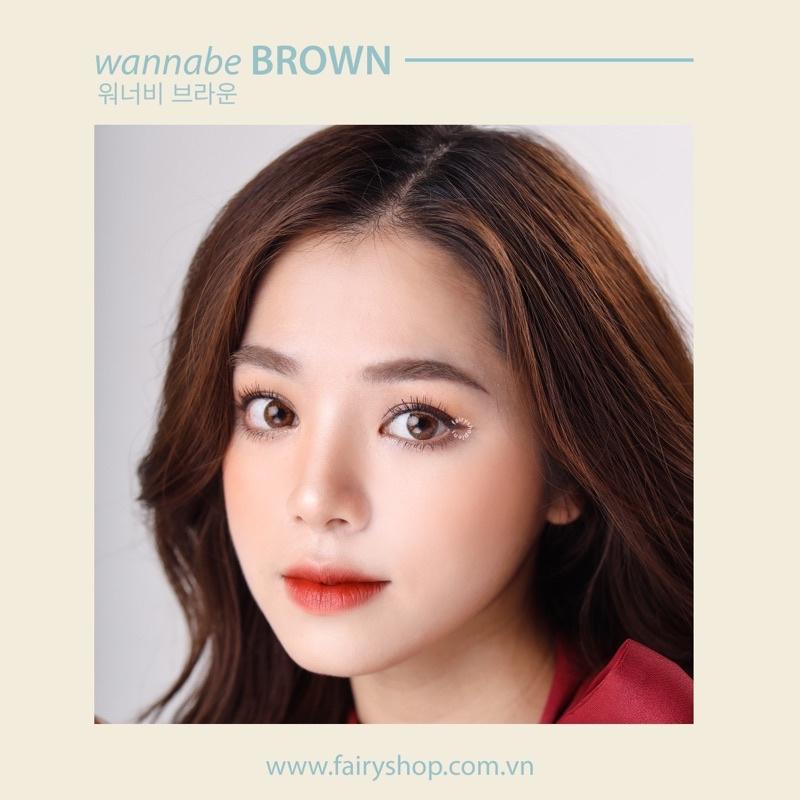 Áp Tròng Cao Cấp Wannabe Brown C301 14.0mm - Kính Áp Tròng FAIRY SHOP CONTACT LENS độ 0 đến 6