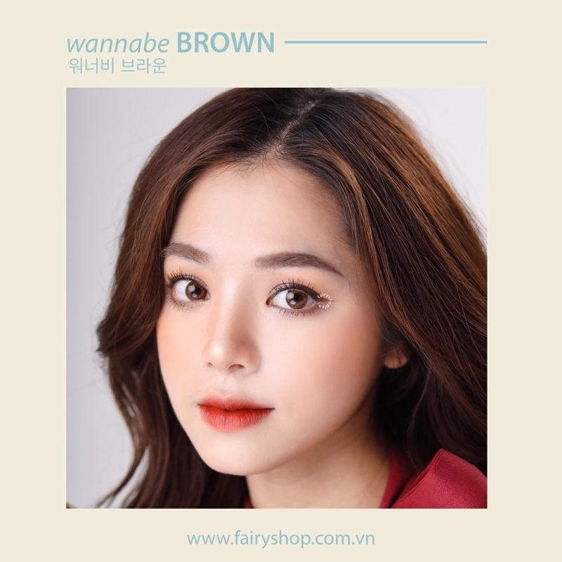 Áp Tròng Cao Cấp Wannabe Brown C301  14.0mm - Kính Áp Tròng FAIRY SHOP CONTACT LENS độ 0 đến 6