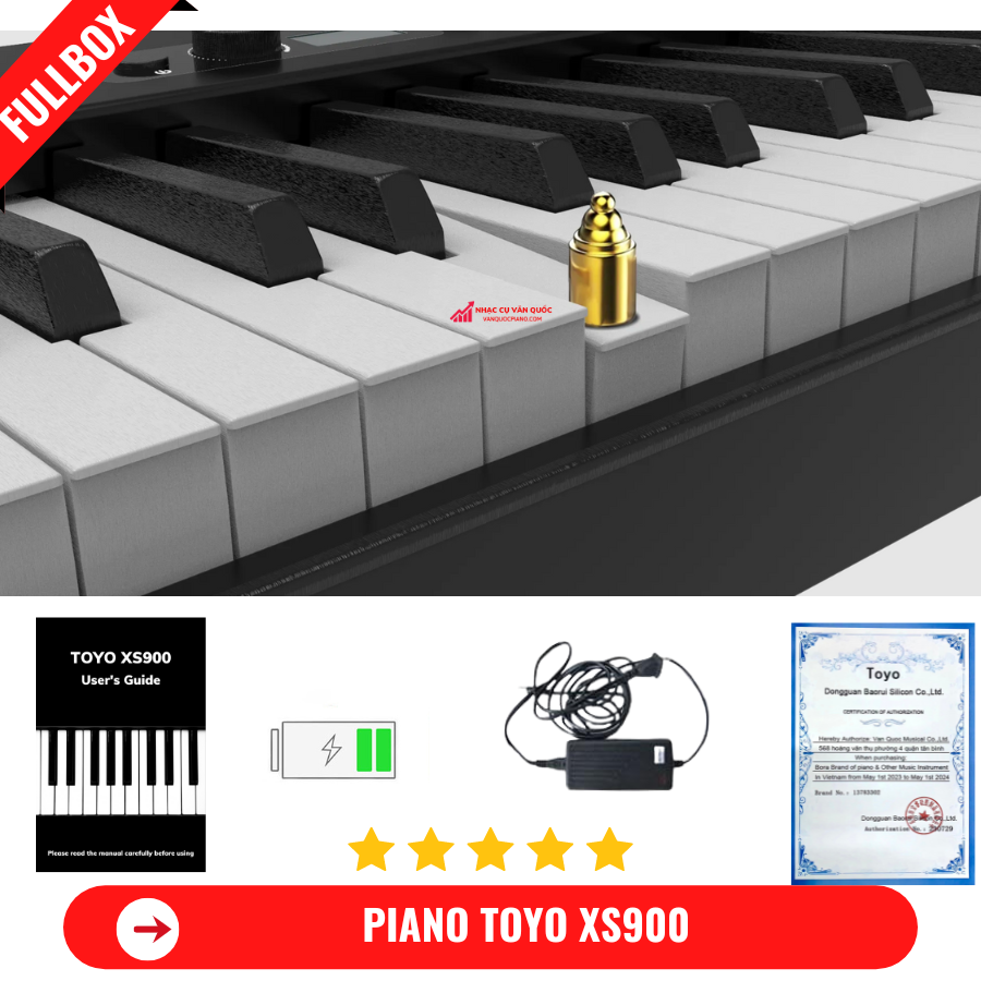 Đàn Piano Điện Toyo XS900 -88 Phím Nặng Cảm Lực - Kết Nối Bluetooth + Tai Phone + Tặng Kèm Ghế Gấp