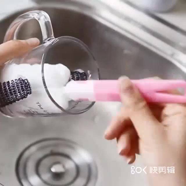 Cọ rửa bình sữa, cốc chén bằng bọt biển C122 nhiều màu sắc, đầu mút có thể thay thế.