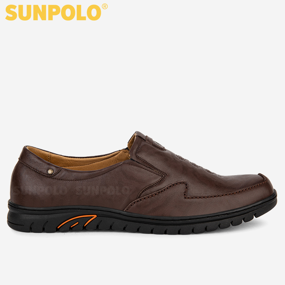 Giày Lười Nam Da Bò SUNPOLO SUS511 (Đen, Nâu)