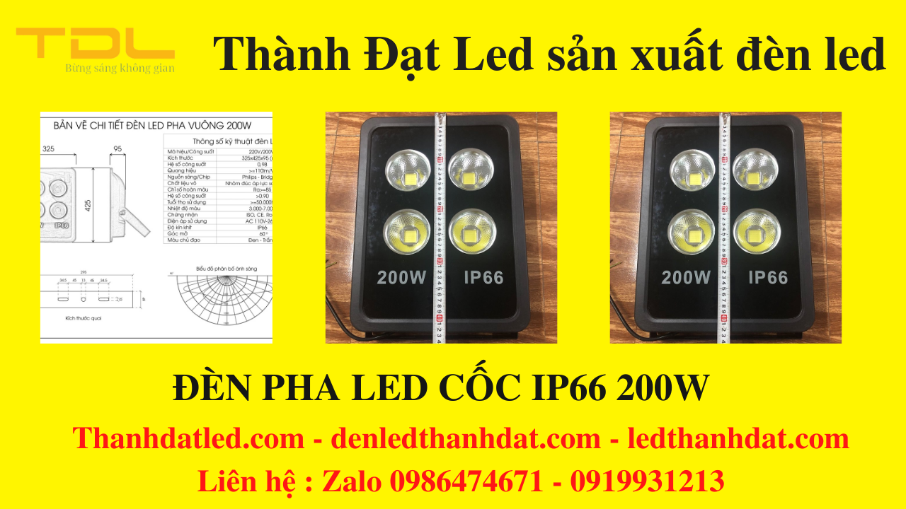 Đèn pha sân bóng 200w