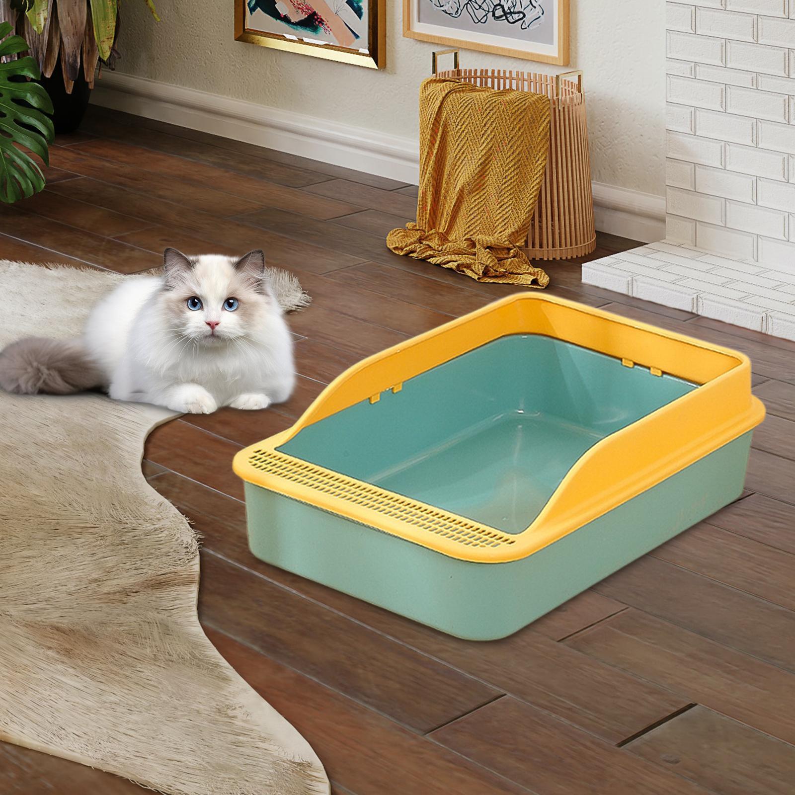 Cat Litter Box Open Top Pet Litter Tray for Indoor Cats Small Animals Travel