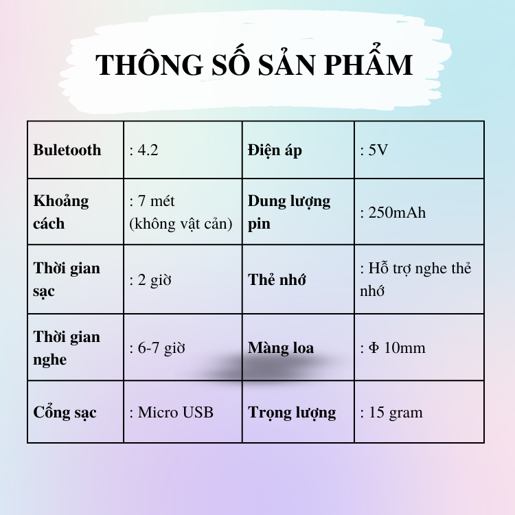 Tai nghe bluetooth thể thao đeo cổ GSD (Nút đeo tai silicone mềm mại - Có micro đàm thoại, tích hợp các phím chức năng ngay trên dây tiện lợi)