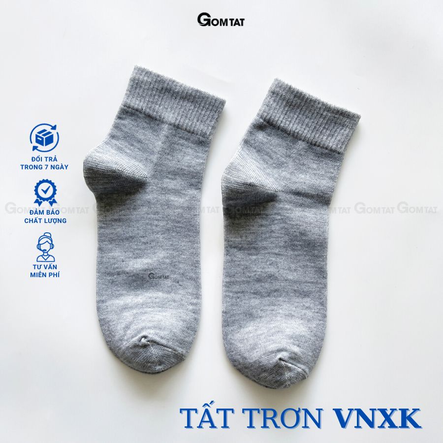 Hình ảnh Tất Cổ Cao Trơn Gom Tất, Vớ Cổ Cao Nam Nữ Chất Liệu Cotton thoáng mát,êm chân - TAT-TRONCAO-VNXK