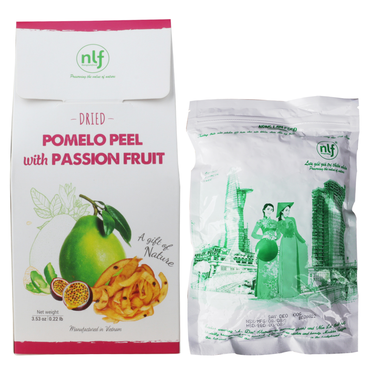 Combo 10 hộp Vỏ bưởi chanh dây sấy dẻo Nonglamfood hộp 100g | Giảm cân, ăn kiêng,tăng cường đề kháng tự nhiên, đẹp da