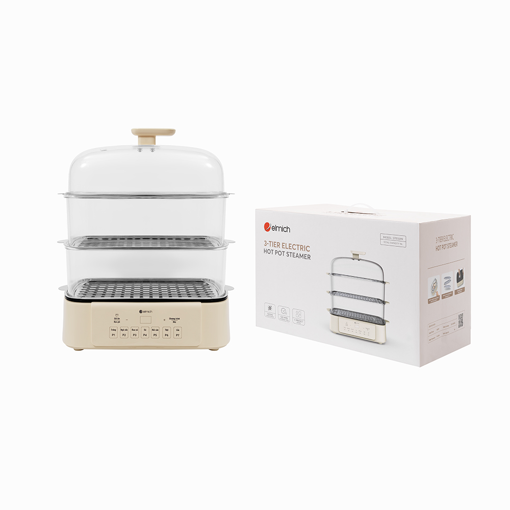 Nồi lẩu hấp điện 3 tầng 4L Elmich STE0299 1650W - Hàng chính hãng