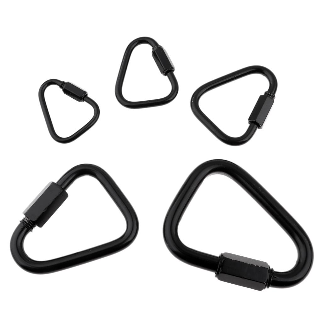 2xTriangle Stainless Steel Carabiner Outdoor Camping Keychain Quick Link 4mm