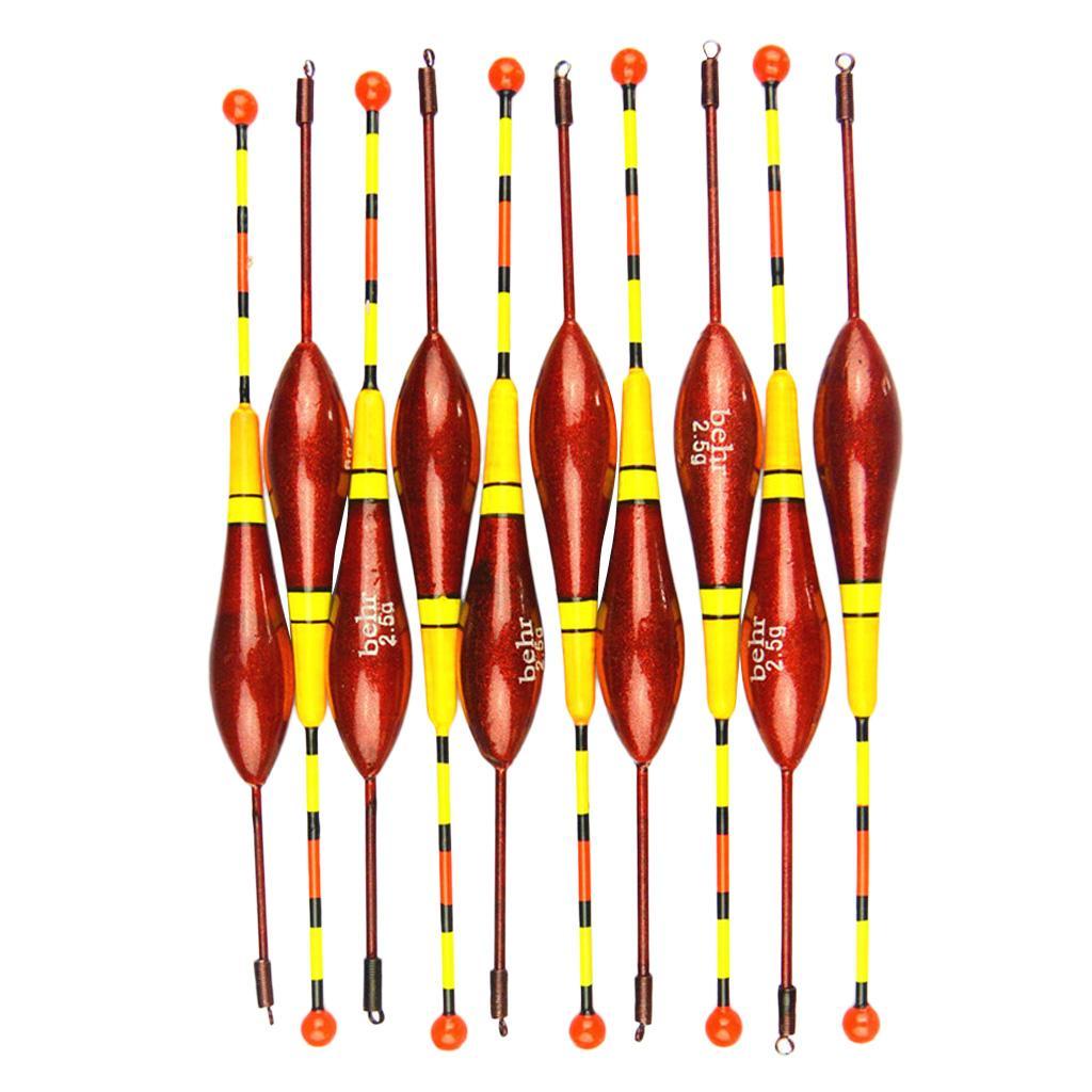 10pcs Fishing Wood Floats Bobbers Vertical Buoy Carp Coarse Fishing Tackle