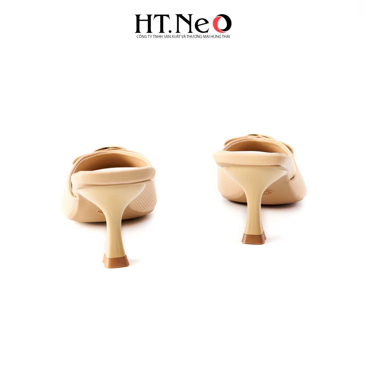 Sục nữ HT.NEO gót nhọn, sandal nữ gót nhọn mũi nhọn thiết kế trẻ trung với khuy GG, da cao cấp, đi cực êm chân, thoải mái, cực dễ đi, đi êm chân SDN143